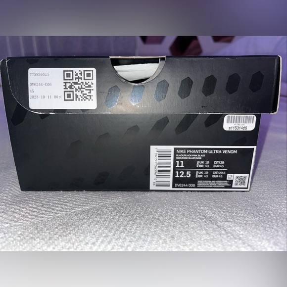 Nike Phantom Ultra Venom 'Black Pink Blast' FG Size 11 Soccer Cleats. - Picture 11 of 11